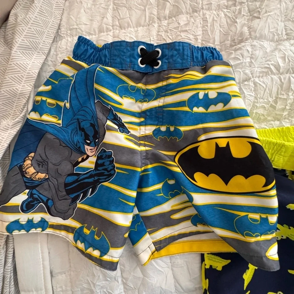 Batman and Alligator Themed Boys' Swim Shorts